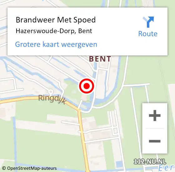 Locatie op kaart van de 112 melding: Brandweer Met Spoed Naar Hazerswoude-Dorp, Bent op 21 juni 2023 20:30