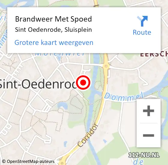 Locatie op kaart van de 112 melding: Brandweer Met Spoed Naar Sint Oedenrode, Sluisplein op 21 juni 2023 20:40