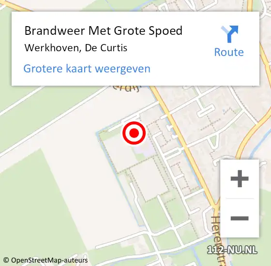 Locatie op kaart van de 112 melding: Brandweer Met Grote Spoed Naar Werkhoven, De Curtis op 21 juni 2023 21:01