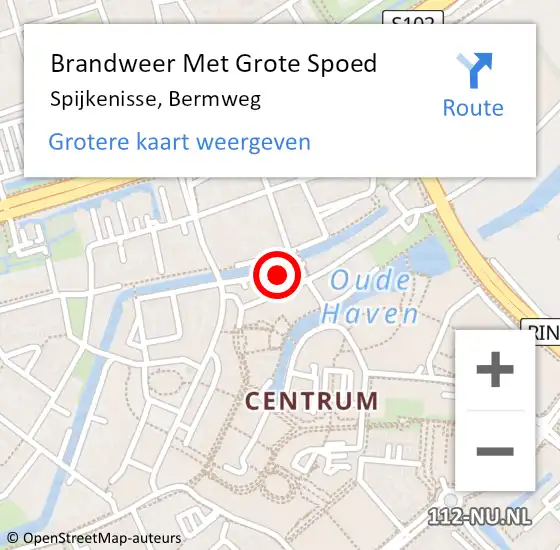 Locatie op kaart van de 112 melding: Brandweer Met Grote Spoed Naar Spijkenisse, Bermweg op 21 juni 2023 21:05