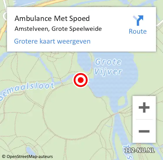 Locatie op kaart van de 112 melding: Ambulance Met Spoed Naar Amstelveen, Grote Speelweide op 21 juni 2023 21:29