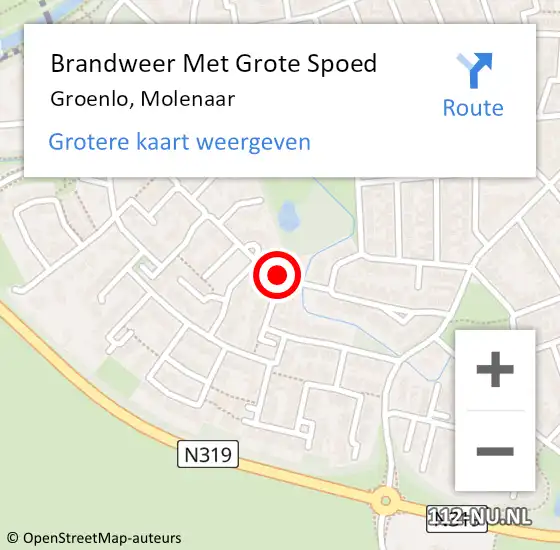 Locatie op kaart van de 112 melding: Brandweer Met Grote Spoed Naar Groenlo, Molenaar op 29 augustus 2014 20:41