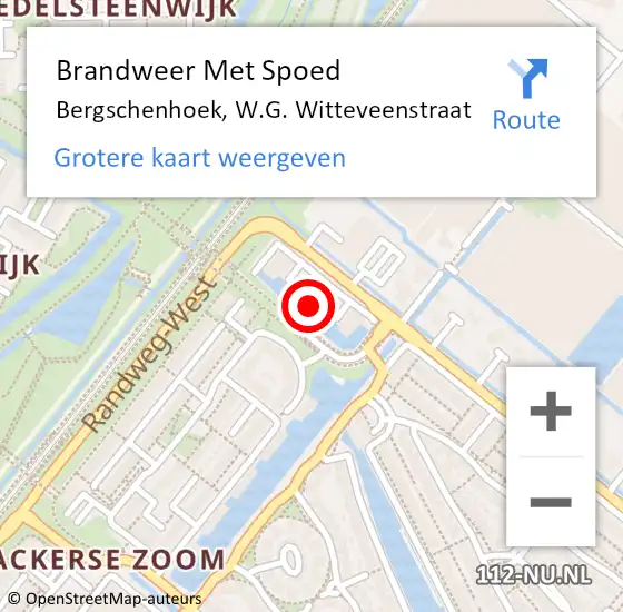 Locatie op kaart van de 112 melding: Brandweer Met Spoed Naar Bergschenhoek, W.G. Witteveenstraat op 21 juni 2023 23:48