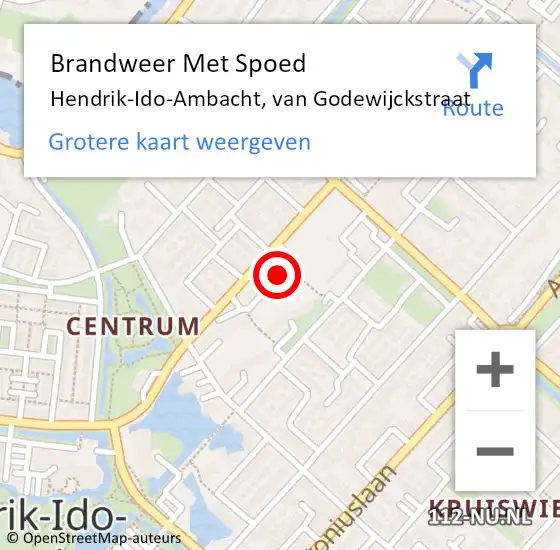 Locatie op kaart van de 112 melding: Brandweer Met Spoed Naar Hendrik-Ido-Ambacht, van Godewijckstraat op 22 juni 2023 00:32