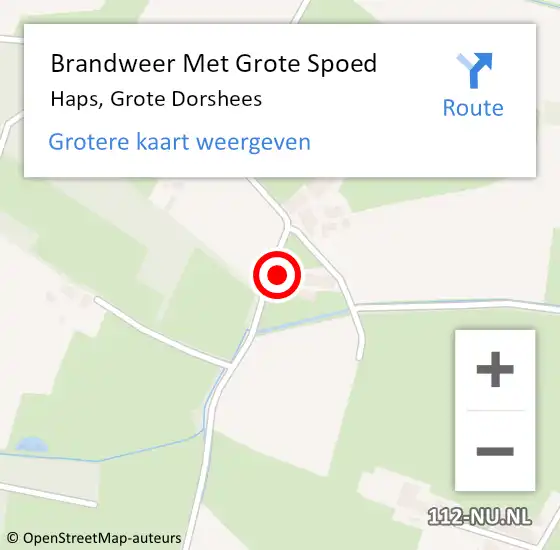 Locatie op kaart van de 112 melding: Brandweer Met Grote Spoed Naar Haps, Grote Dorshees op 22 juni 2023 00:45