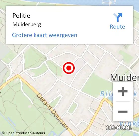 Locatie op kaart van de 112 melding: Politie Muiderberg op 22 juni 2023 01:28