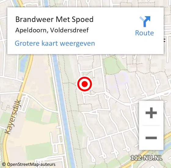 Locatie op kaart van de 112 melding: Brandweer Met Spoed Naar Apeldoorn, Voldersdreef op 22 juni 2023 01:46