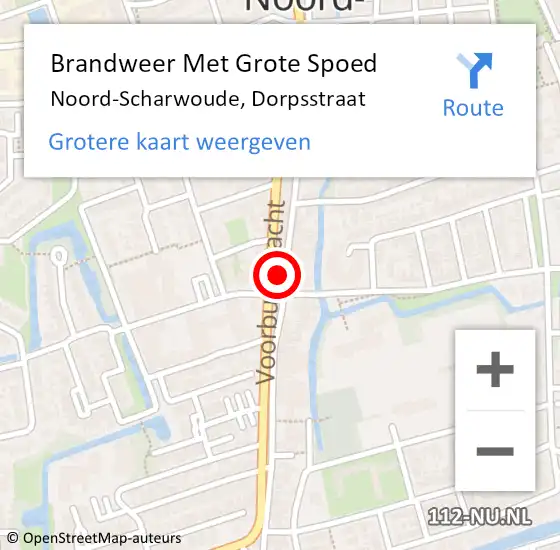 Locatie op kaart van de 112 melding: Brandweer Met Grote Spoed Naar Noord-Scharwoude, Dorpsstraat op 22 juni 2023 02:57