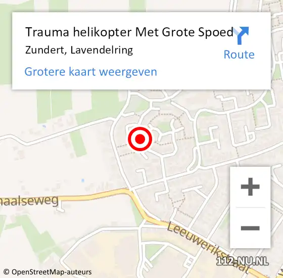 Locatie op kaart van de 112 melding: Trauma helikopter Met Grote Spoed Naar Zundert, Lavendelring op 22 juni 2023 05:39