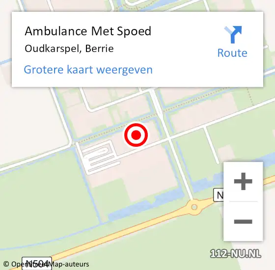 Locatie op kaart van de 112 melding: Ambulance Met Spoed Naar Oudkarspel, Berrie op 22 juni 2023 06:06