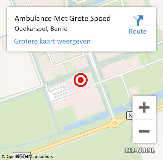Locatie op kaart van de 112 melding: Ambulance Met Grote Spoed Naar Oudkarspel, Berrie op 22 juni 2023 06:07