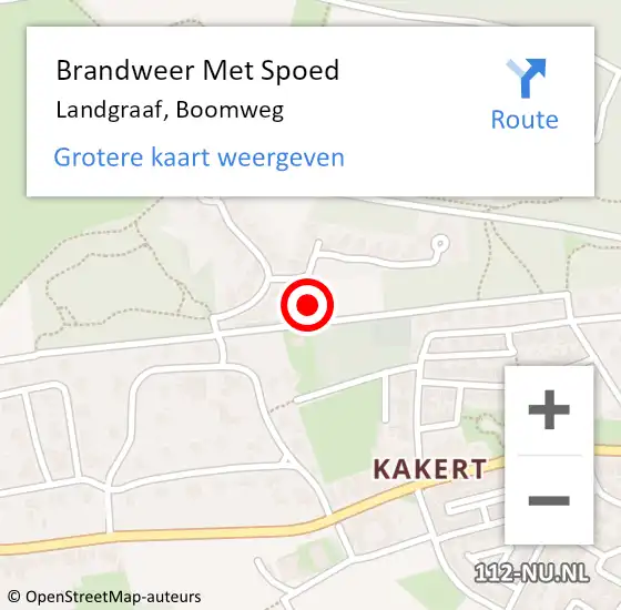 Locatie op kaart van de 112 melding: Brandweer Met Spoed Naar Landgraaf, Boomweg op 22 juni 2023 06:57