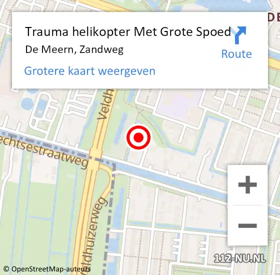 Locatie op kaart van de 112 melding: Trauma helikopter Met Grote Spoed Naar De Meern, Zandweg op 22 juni 2023 08:30