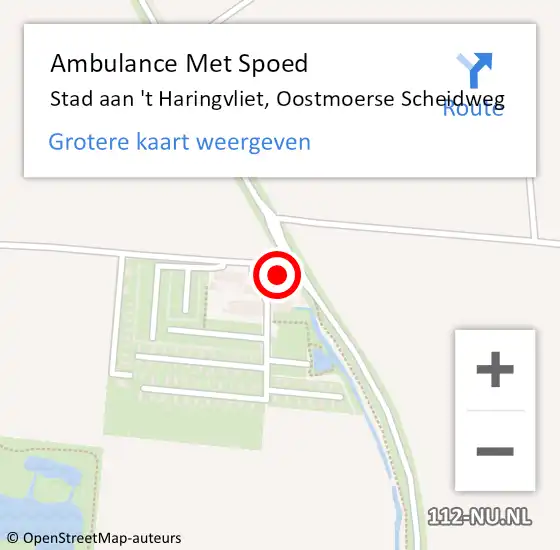 Locatie op kaart van de 112 melding: Ambulance Met Spoed Naar Stad aan 't Haringvliet, Oostmoerse Scheidweg op 22 juni 2023 09:02