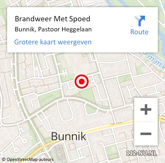 Locatie op kaart van de 112 melding: Brandweer Met Spoed Naar Bunnik, Pastoor Heggelaan op 22 juni 2023 10:03