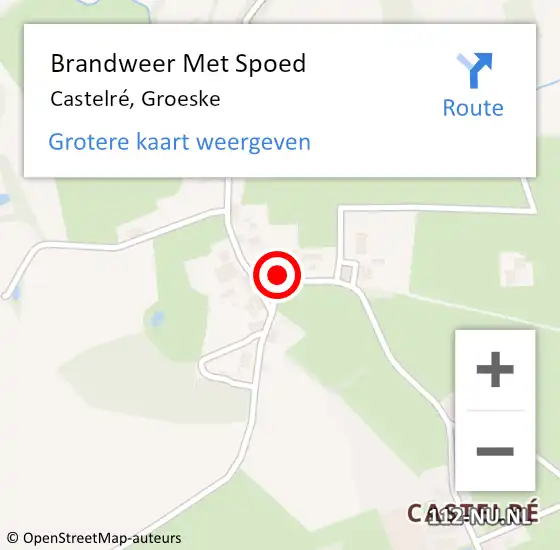 Locatie op kaart van de 112 melding: Brandweer Met Spoed Naar Castelré, Groeske op 22 juni 2023 10:31