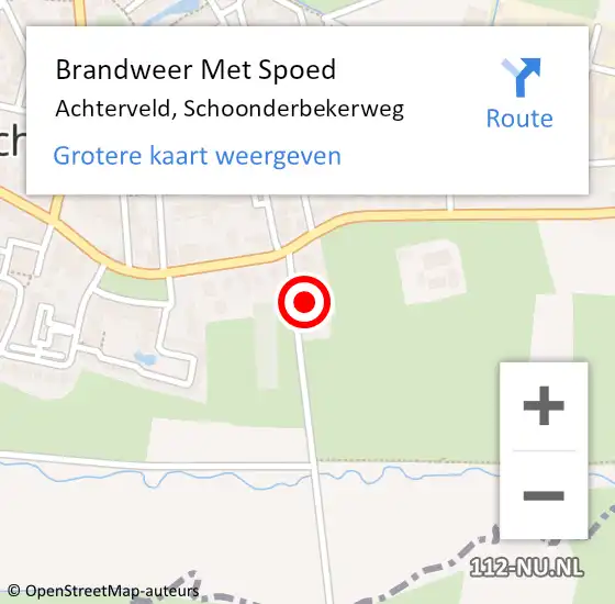 Locatie op kaart van de 112 melding: Brandweer Met Spoed Naar Achterveld, Schoonderbekerweg op 22 juni 2023 11:12