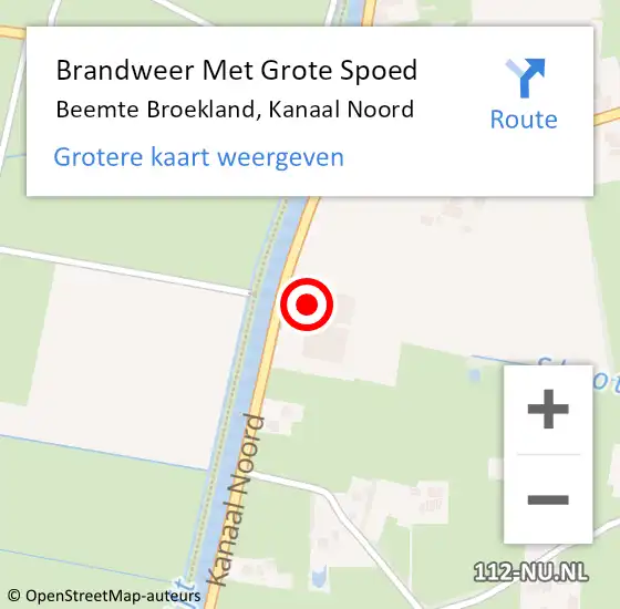 Locatie op kaart van de 112 melding: Brandweer Met Grote Spoed Naar Beemte Broekland, Kanaal Noord op 22 juni 2023 11:50