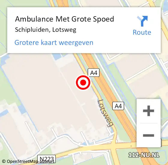 Locatie op kaart van de 112 melding: Ambulance Met Grote Spoed Naar Schipluiden, Lotsweg op 22 juni 2023 11:58