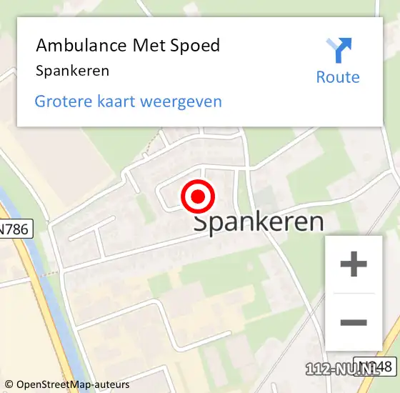 Locatie op kaart van de 112 melding: Ambulance Met Spoed Naar Spankeren op 22 juni 2023 12:05