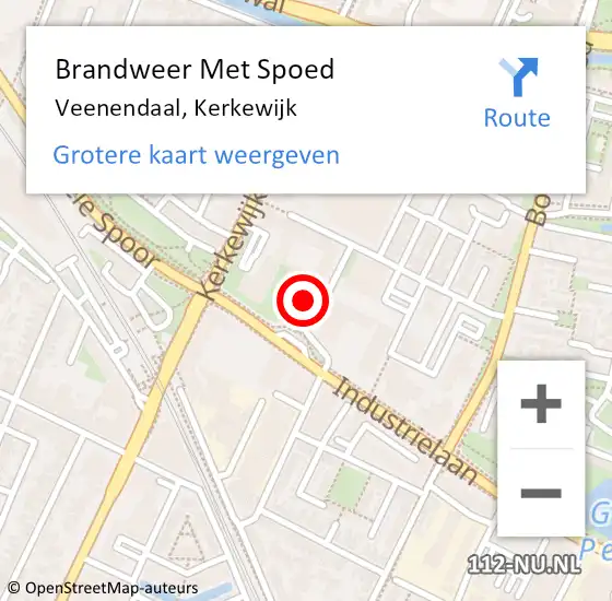 Locatie op kaart van de 112 melding: Brandweer Met Spoed Naar Veenendaal, Kerkewijk op 22 juni 2023 12:30