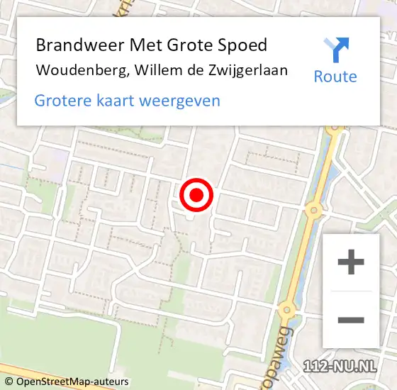 Locatie op kaart van de 112 melding: Brandweer Met Grote Spoed Naar Woudenberg, Willem de Zwijgerlaan op 22 juni 2023 13:25