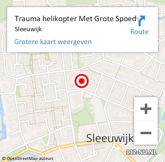 Locatie op kaart van de 112 melding: Trauma helikopter Met Grote Spoed Naar Sleeuwijk op 22 juni 2023 13:58