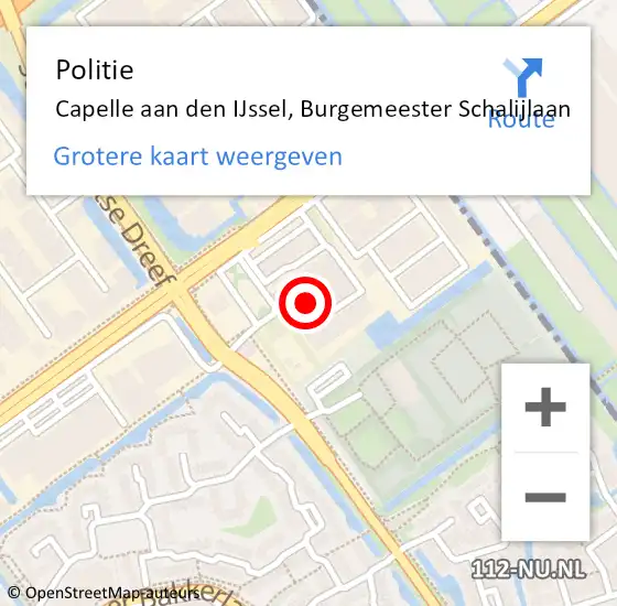 Locatie op kaart van de 112 melding: Politie Capelle aan den IJssel, Burgemeester Schalijlaan op 22 juni 2023 14:57