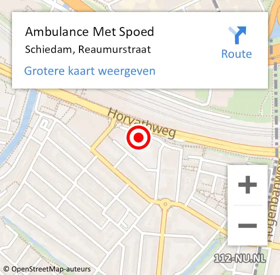 Locatie op kaart van de 112 melding: Ambulance Met Spoed Naar Schiedam, Reaumurstraat op 22 juni 2023 15:03