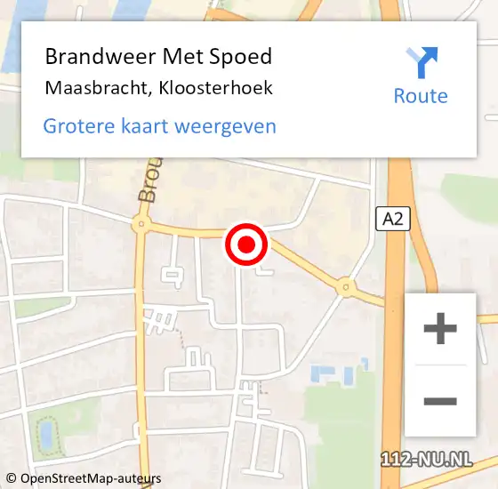 Locatie op kaart van de 112 melding: Brandweer Met Spoed Naar Maasbracht, Kloosterhoek op 22 juni 2023 15:39