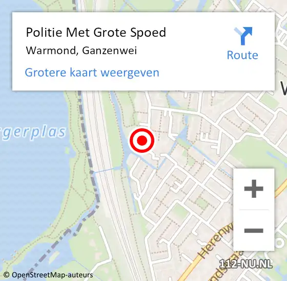 Locatie op kaart van de 112 melding: Politie Met Grote Spoed Naar Warmond, Ganzenwei op 22 juni 2023 16:00