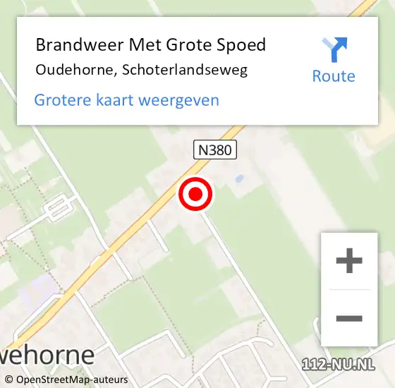 Locatie op kaart van de 112 melding: Brandweer Met Grote Spoed Naar Oudehorne, Schoterlandseweg op 22 juni 2023 16:45