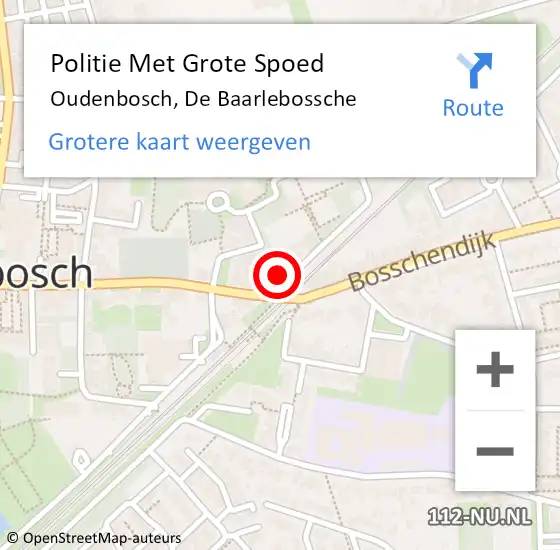 Locatie op kaart van de 112 melding: Politie Met Grote Spoed Naar Oudenbosch, De Baarlebossche op 22 juni 2023 16:49