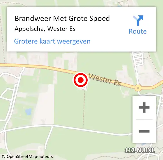 Locatie op kaart van de 112 melding: Brandweer Met Grote Spoed Naar Appelscha, Wester Es op 13 oktober 2013 06:04