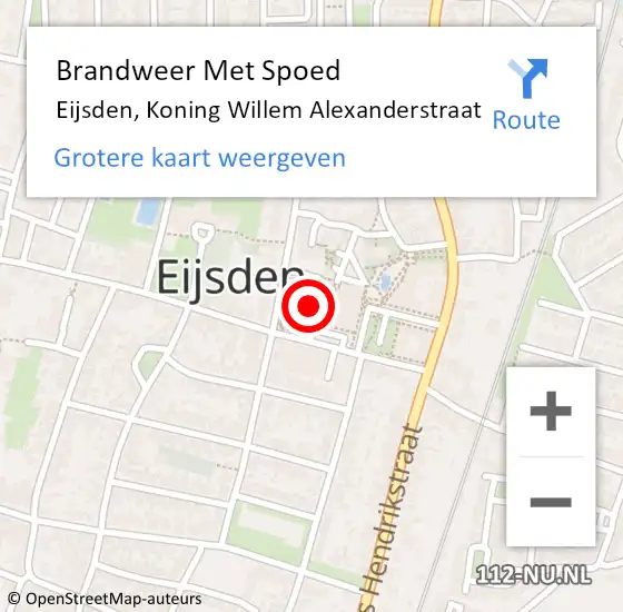 Locatie op kaart van de 112 melding: Brandweer Met Spoed Naar Eijsden, Koning Willem Alexanderstraat op 22 juni 2023 17:10