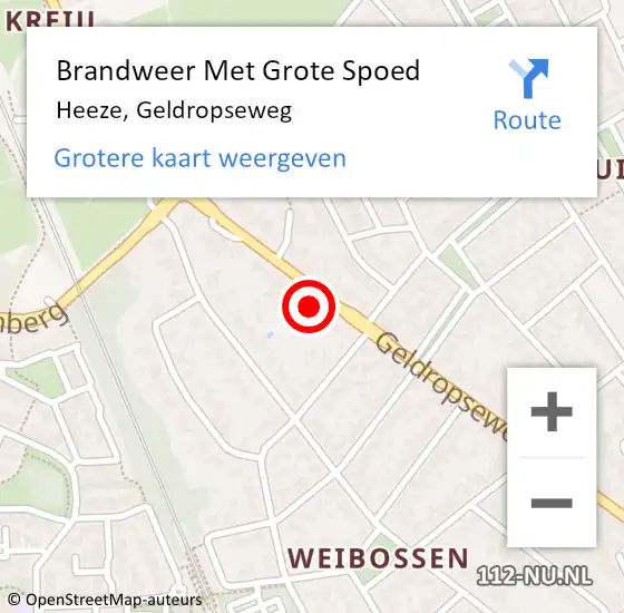 Locatie op kaart van de 112 melding: Brandweer Met Grote Spoed Naar Heeze, Geldropseweg op 22 juni 2023 17:21