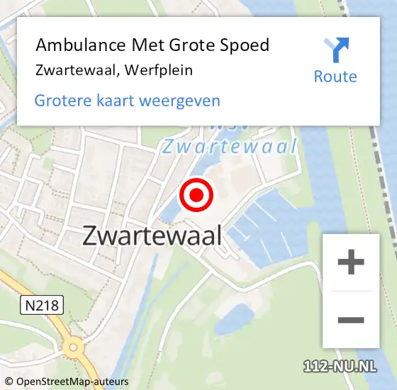 Locatie op kaart van de 112 melding: Ambulance Met Grote Spoed Naar Zwartewaal, Werfplein op 22 juni 2023 17:55