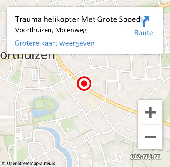 Locatie op kaart van de 112 melding: Trauma helikopter Met Grote Spoed Naar Voorthuizen, Molenweg op 22 juni 2023 18:05