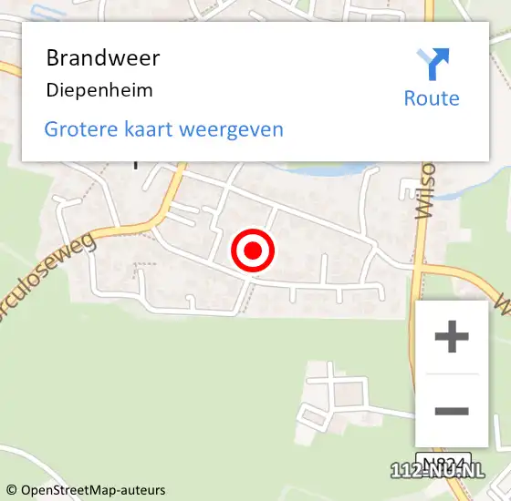 Locatie op kaart van de 112 melding: Brandweer Diepenheim op 22 juni 2023 19:34