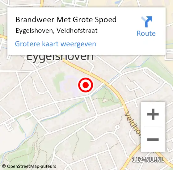 Locatie op kaart van de 112 melding: Brandweer Met Grote Spoed Naar Eygelshoven, Veldhofstraat op 22 juni 2023 20:02