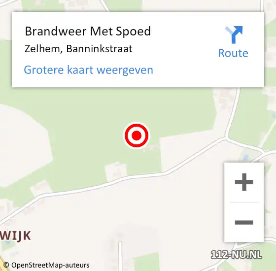 Locatie op kaart van de 112 melding: Brandweer Met Spoed Naar Zelhem, Banninkstraat op 22 juni 2023 21:01