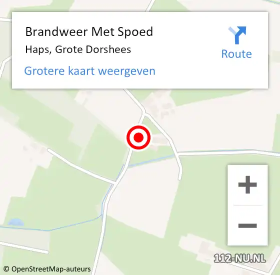 Locatie op kaart van de 112 melding: Brandweer Met Spoed Naar Haps, Grote Dorshees op 22 juni 2023 21:10