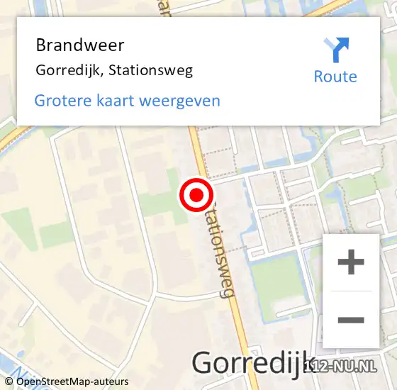 Locatie op kaart van de 112 melding: Brandweer Gorredijk, Stationsweg op 22 juni 2023 21:19