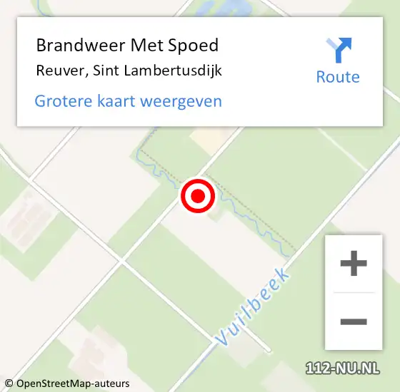 Locatie op kaart van de 112 melding: Brandweer Met Spoed Naar Reuver, Sint Lambertusdijk op 22 juni 2023 21:24