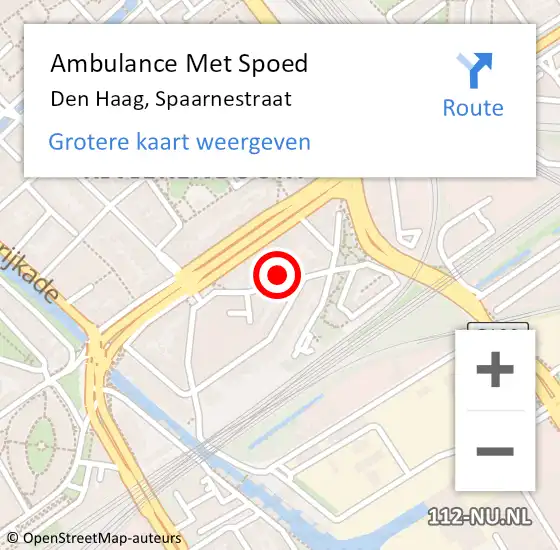 Locatie op kaart van de 112 melding: Ambulance Met Spoed Naar Den Haag, Spaarnestraat op 22 juni 2023 23:16
