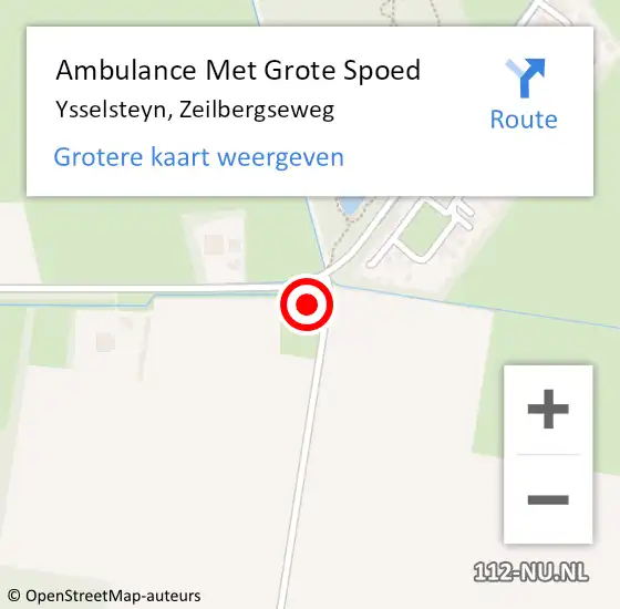Locatie op kaart van de 112 melding: Ambulance Met Grote Spoed Naar Ysselsteyn, Zeilbergseweg op 22 juni 2023 23:44