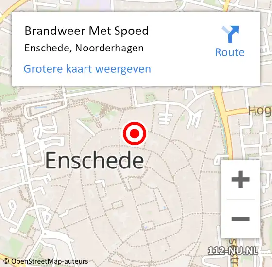 Locatie op kaart van de 112 melding: Brandweer Met Spoed Naar Enschede, Noorderhagen op 22 juni 2023 23:46