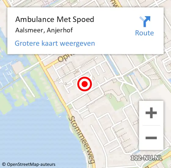 Locatie op kaart van de 112 melding: Ambulance Met Spoed Naar Aalsmeer, Anjerhof op 22 juni 2023 23:49