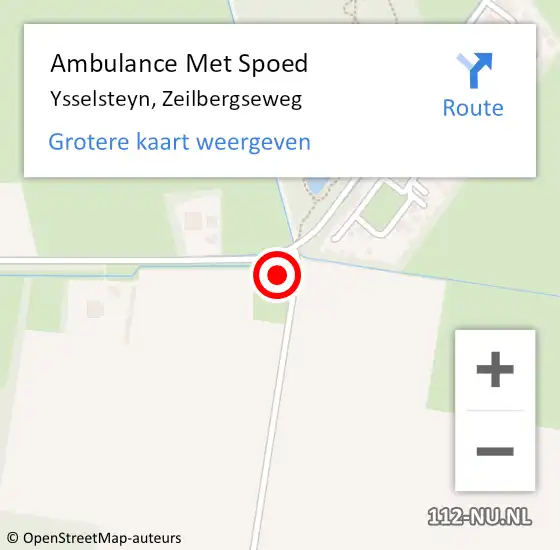 Locatie op kaart van de 112 melding: Ambulance Met Spoed Naar Ysselsteyn, Zeilbergseweg op 23 juni 2023 00:03