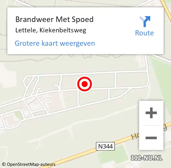 Locatie op kaart van de 112 melding: Brandweer Met Spoed Naar Lettele, Kiekenbeltsweg op 23 juni 2023 01:40